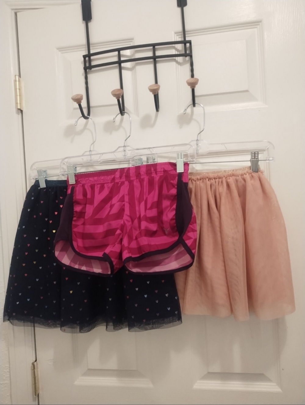 Stylish Kids Skirt and Shorts Set - Pink, Black, Tan